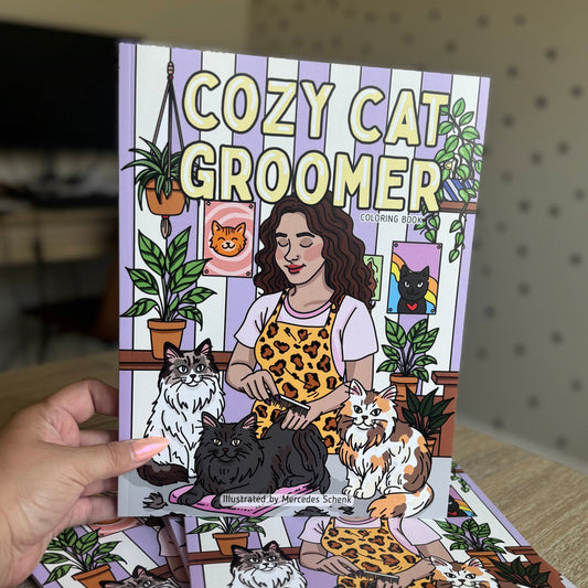 Cozy Cat Groomer Coloring Book